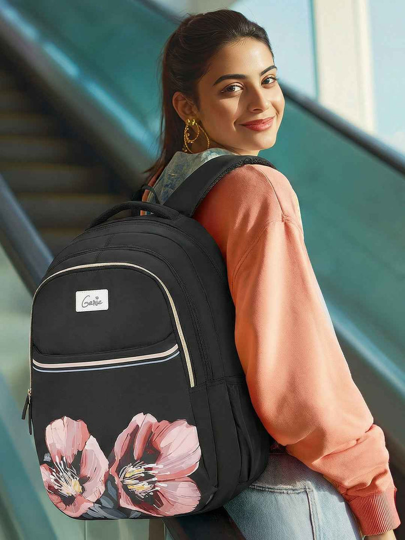 Genie Evepetal 36L Laptop Backpack With Raincover - Black