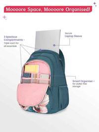 Genie Evepetal 36L Laptop Backpack With Raincover - Dark Green