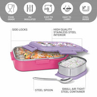 Milton Flatmate Barbie Kids Lunchbox 700ml — angle view