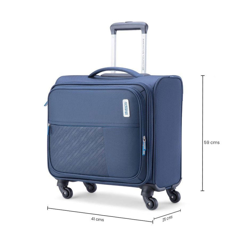 American Tourister Norton 28L polyester rolling tote Navy — lifestyle shot