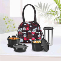 Milton Floret Insulated Lunch Box Set (3 Containers + Tumbler + Jacket)