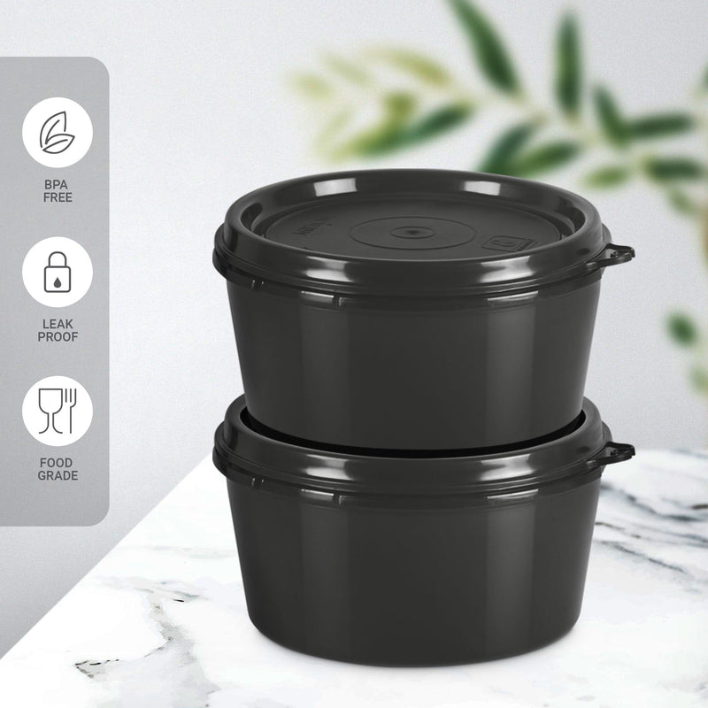 Milton Food Fiesta Lunchbox Black — side view