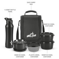 Milton Food Fiesta Lunchbox Black — angle view
