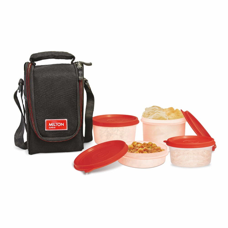 Milton Full Meal Lunch Box and Bottle 4-Piece Set Black