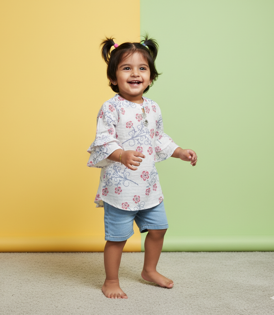 FLOWERS GIRLS TOP