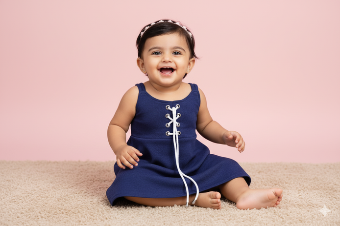 N. BLUE RIB GIRLS TOP