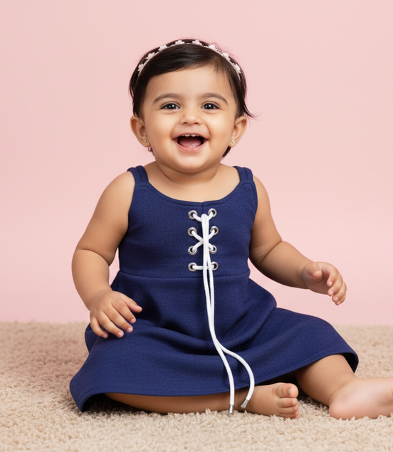 N. BLUE RIB GIRLS TOP