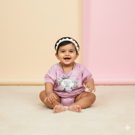 SILKY FLOWERS GIRLS TOP
