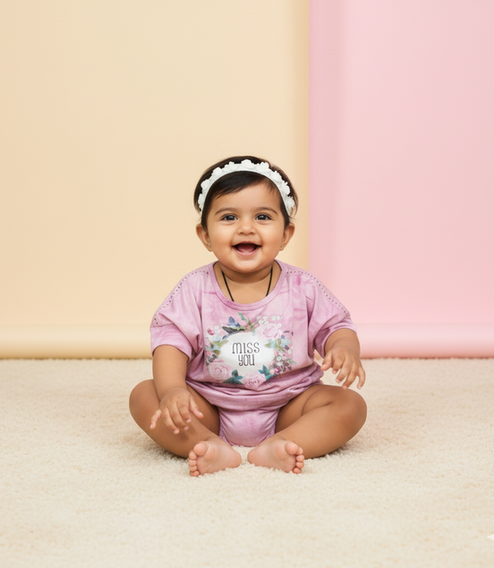 SILKY FLOWERS GIRLS TOP