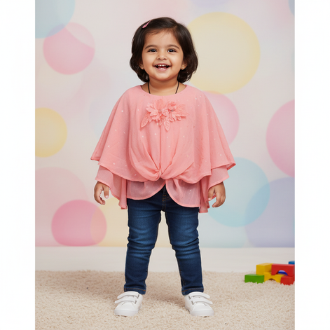 PINK STAR GIRLS TOP