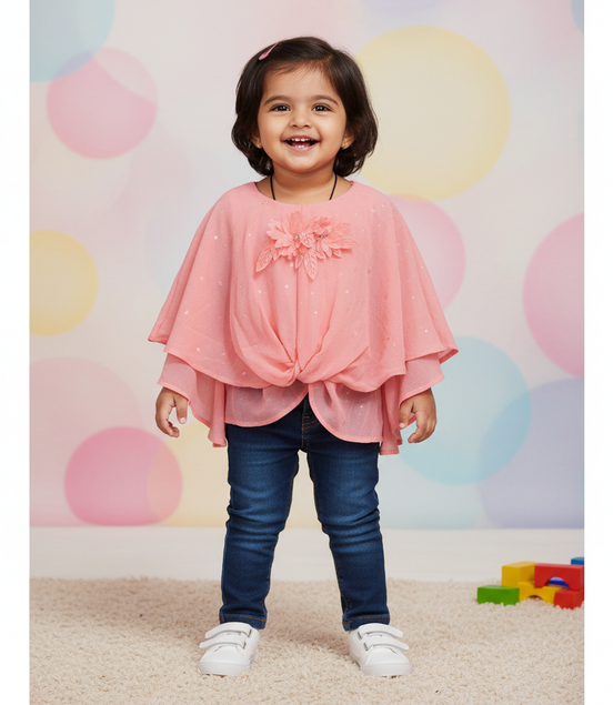 PINK STAR GIRLS TOP