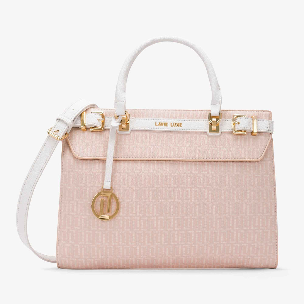 Lavie Luxe Cindy Horizontal Medium Satchel Bag in Blush Pink