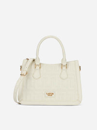 Lavie Luxe Hailey Small 3 Compartment Satchel Bag in Ivory