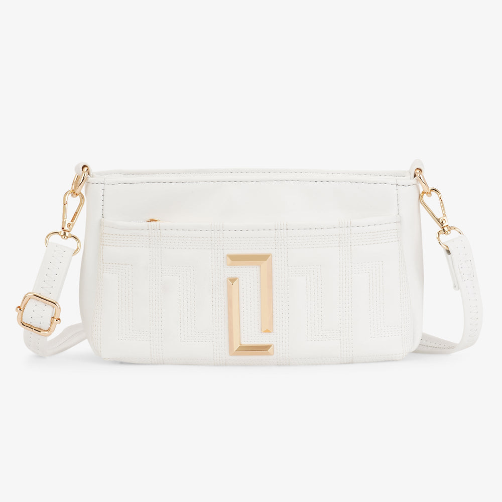 Lavie Luxe Helena 3 Compartment Small Sling Bag in White