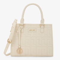 Lavie Luxe Quid Medium Satchel Bag in Ivory