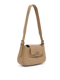 AKIKI London Soho Flap Small Hobo Bag Beige detail