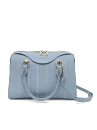 AKIKI London Elizabeth Medium Satchel Bag Blue detail
