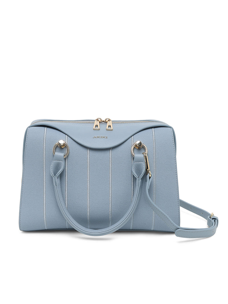 AKIKI London Elizabeth Medium Satchel Bag Blue detail