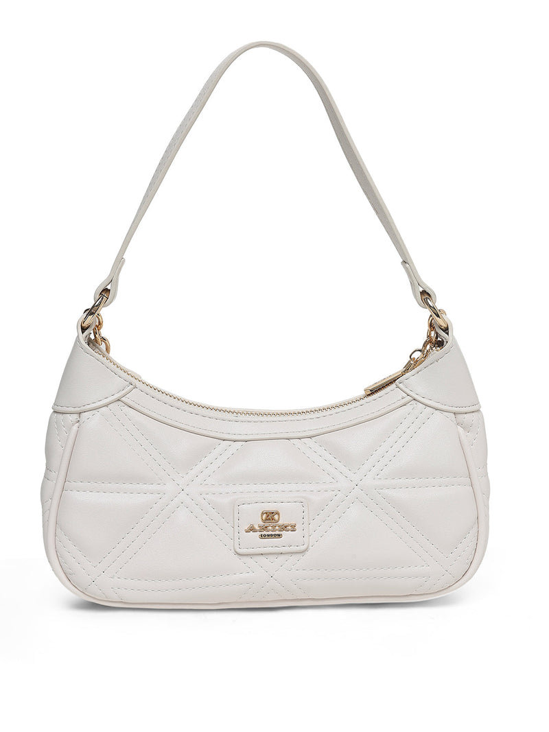 AKIKI London Kent Small Hobo Bag White detail