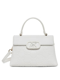 AKIKI London Strand 2 Compartments Small Satchel Bag White detail