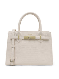 AKIKI London Kensington Medium Satchel Bag White detail