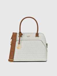 Lavie Luxe Mono Valle25 Medium Satchel Bag in Mono Ivory