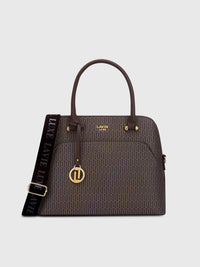 Lavie Luxe Mono Valle25 Medium Satchel Bag in Mono Brown