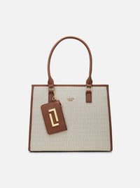 Lavie Luxe Mono Quad25 Large Handbag in Mono Ivory
