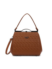 Lavie Luxe Fluffel Frame Small Satchel Bag in Tan
