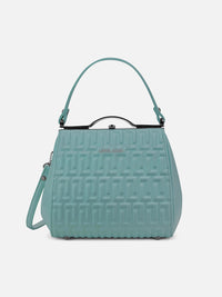 Lavie Luxe Fluffel Frame Small Satchel Bag in Teal