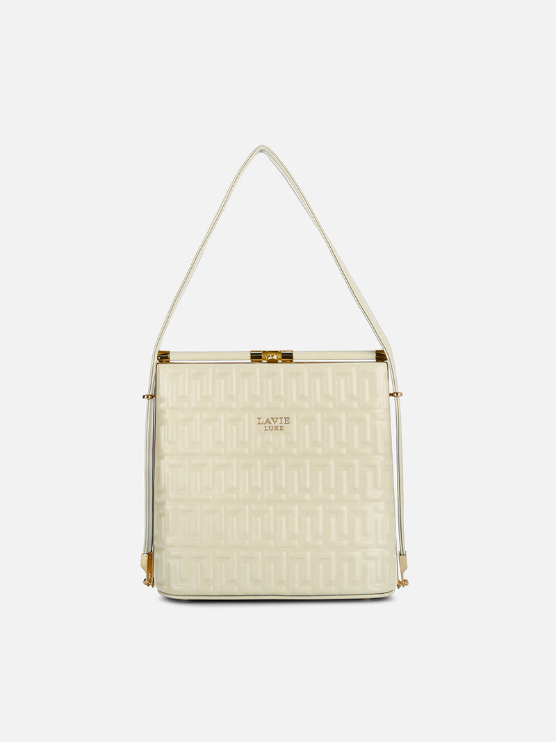 Lavie Luxe Glarel25 Medium Frame Handbag in Ivory