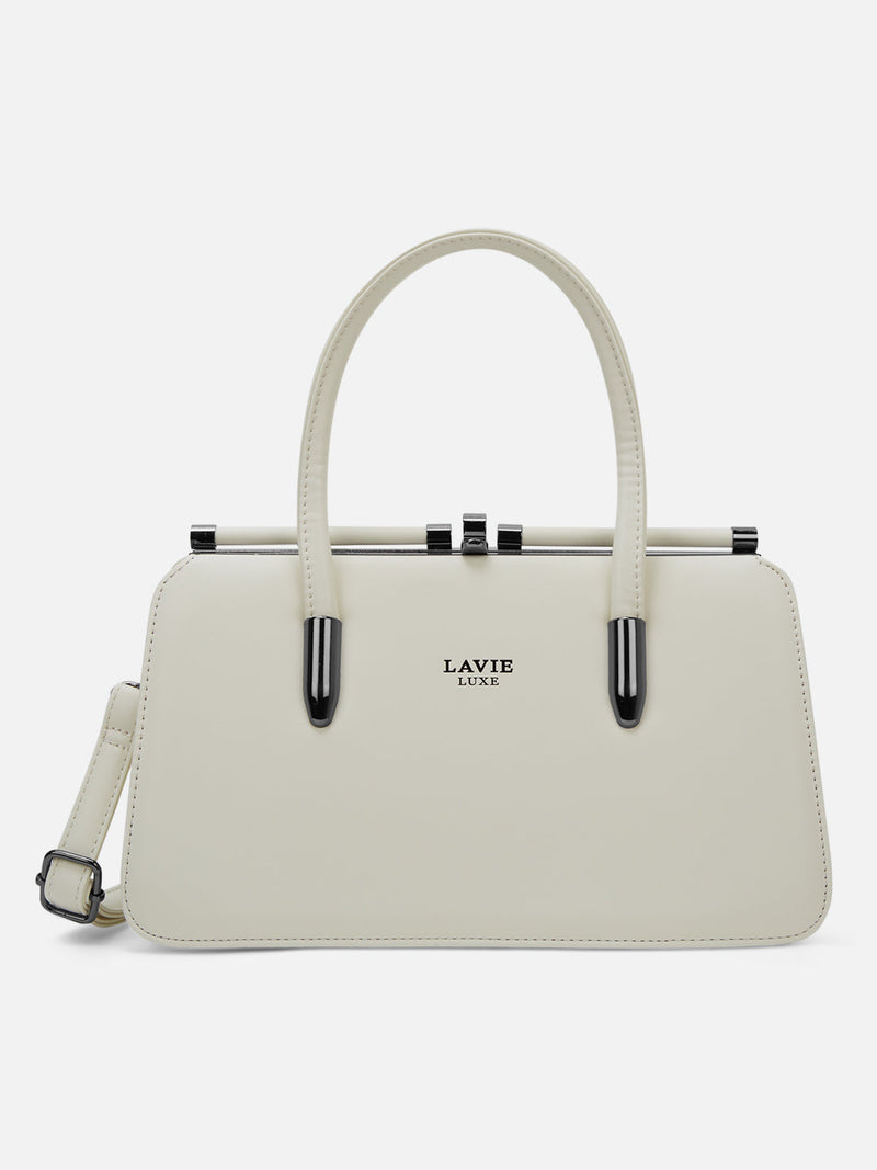 Lavie Luxe Book Frame Handbag in Ivory