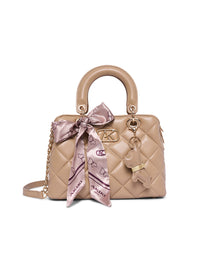 AKIKI London Whitehall 11 Small Satchel Bag Beige detail