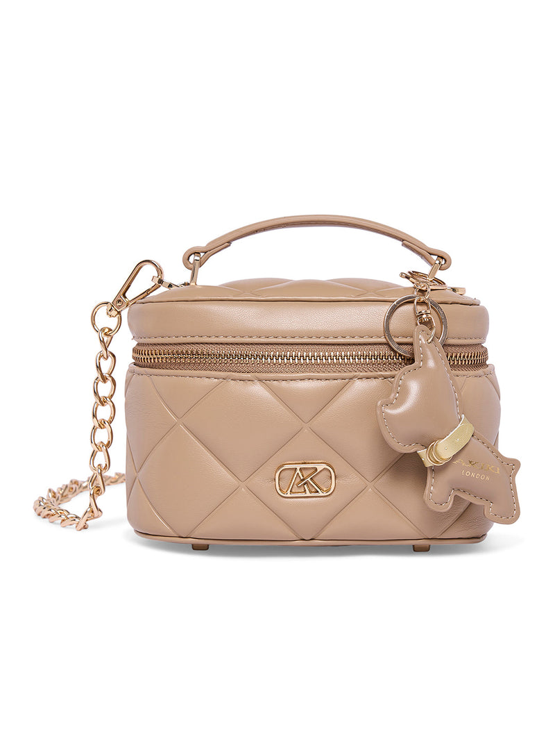 AKIKI London Clapham 7 Small Vanity Bag Beige detail