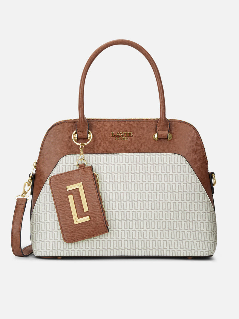 Lavie Luxe Monogram Valle25 Medium Handbag in Mono Ivory