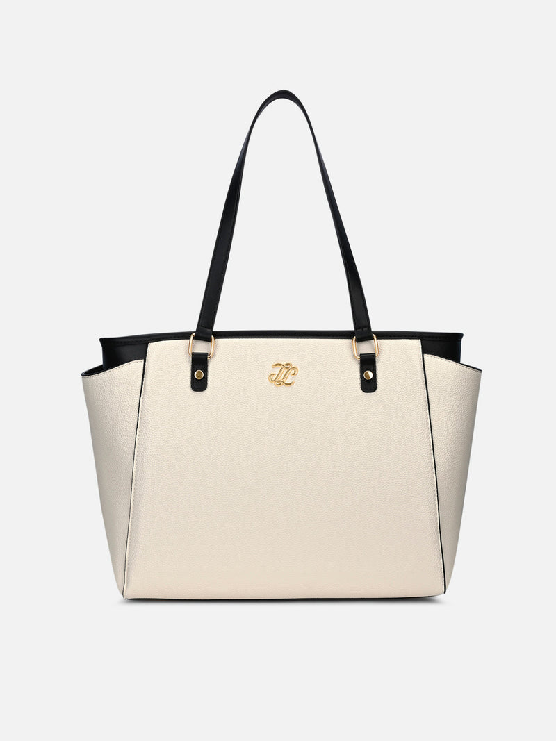 Lavie Signature Lincoln Large Tote Bag in Ivory