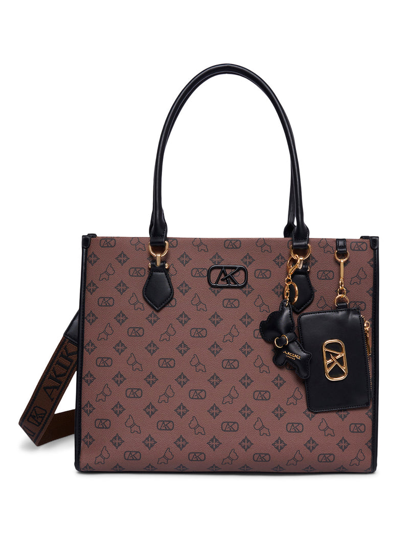 AKIKI London Holborn Box Extra Large Satchel Bag Choco detail