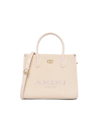 AKIKI London Manor 28 Box Medium Satchel Bag Off White detail