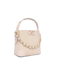 AKIKI London Sudbury 23 Medium Bucket Bag Off White detail
