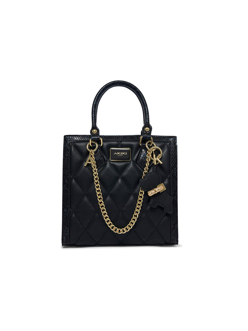 AKIKI London Swinden 25 Box Small Handbag - Black