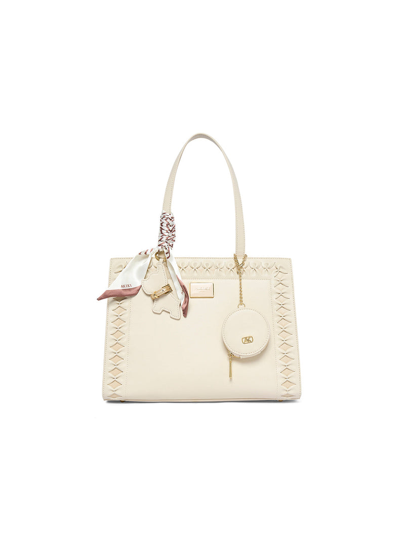 AKIKI London Brackley 35 Box Large Handbag - Beige