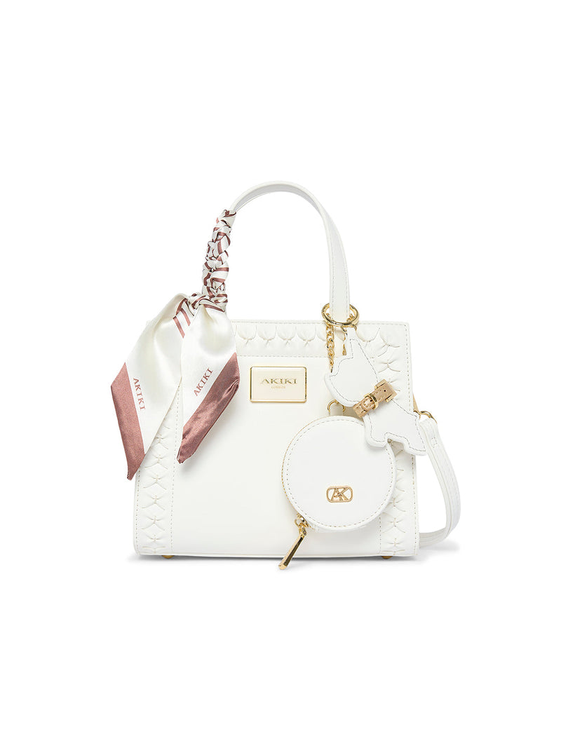AKIKI London Brackley 21 Box Small Handbag White detail