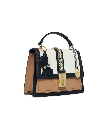 AKIKI London Ledbury 25 Flap Small Handbag Black detail