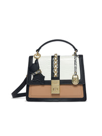 AKIKI London Ledbury 25 Flap Small Handbag Black detail