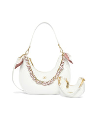 AKIKI London Worcester 30 Hobo Small Handbag White detail