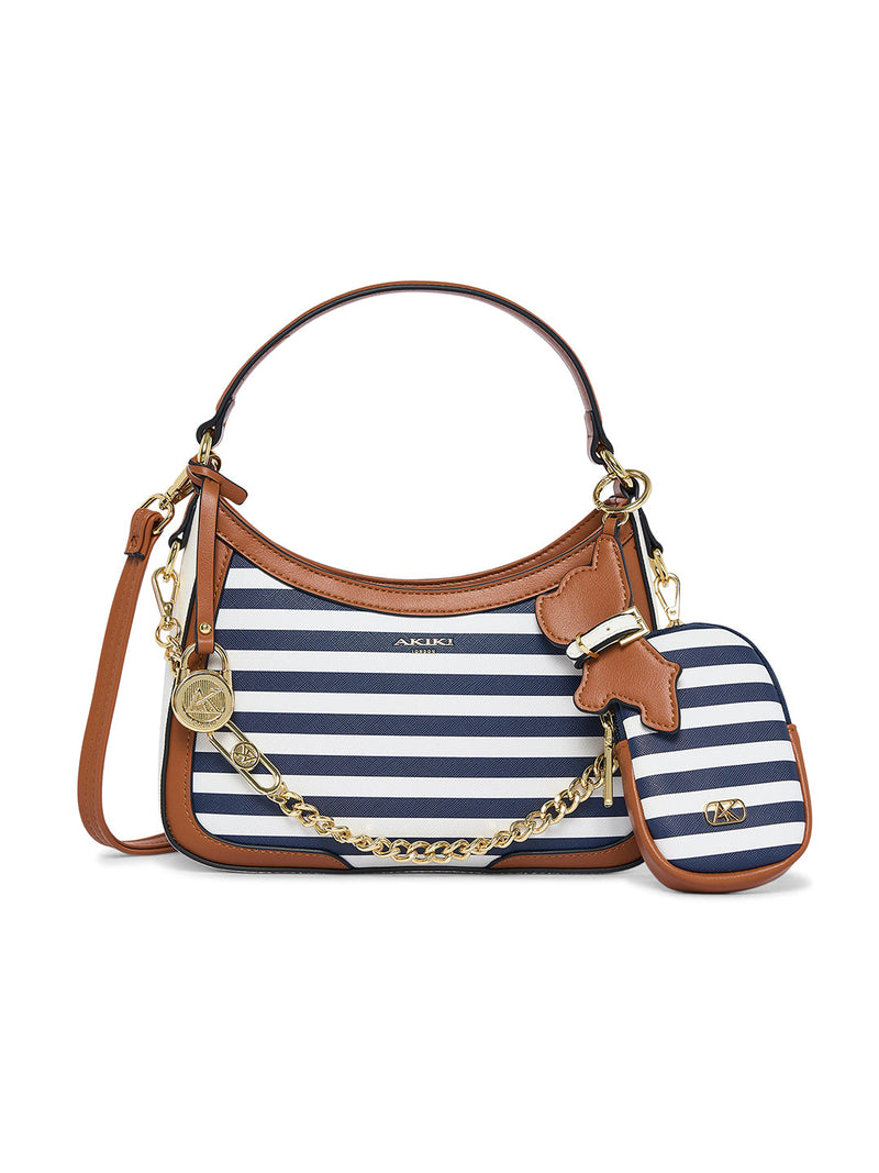 AKIKI London Brixton 25 Hobo Small Handbag Nautical detail