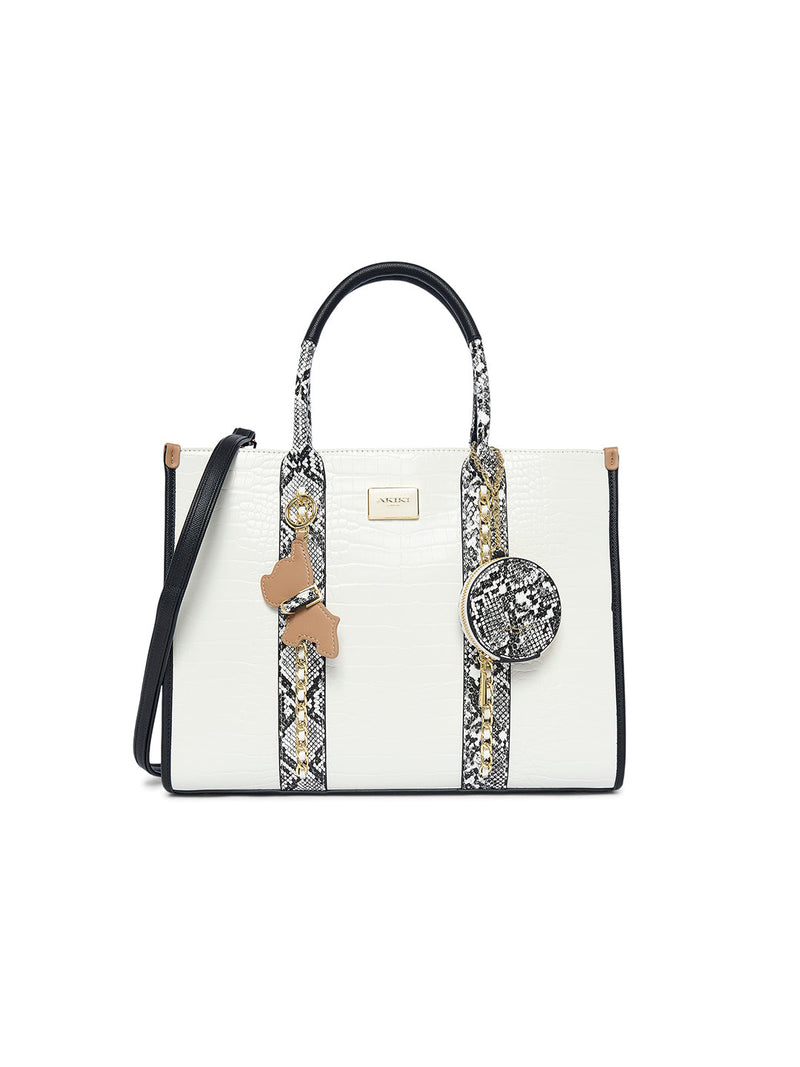 AKIKI London Hounslow 39 Box Large Handbag White detail