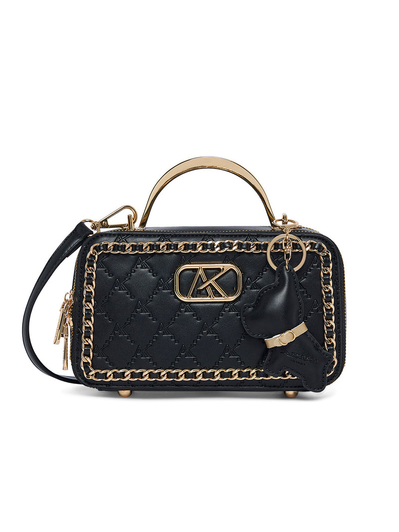 AKIKI London Harrow 2C 21 Box Small Satchel Bag Black detail