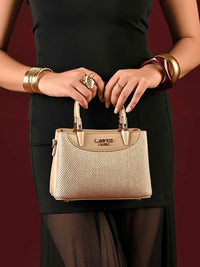 Lavie Luxe Bella 3 Compartment Extra Small Handbag in Champagne Gold