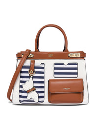 AKIKI London Southall Large Satchel Bag Nautical detail